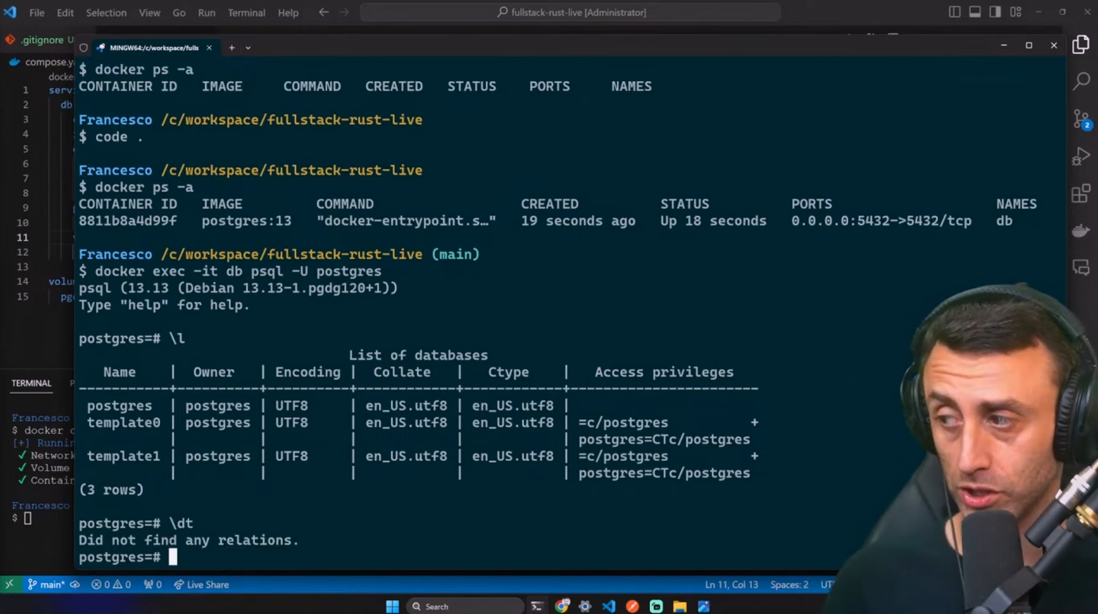 Build a FULL STACK Web app with Rust API, Next.js 14, Serde, Postgres, Docker, docker Compose