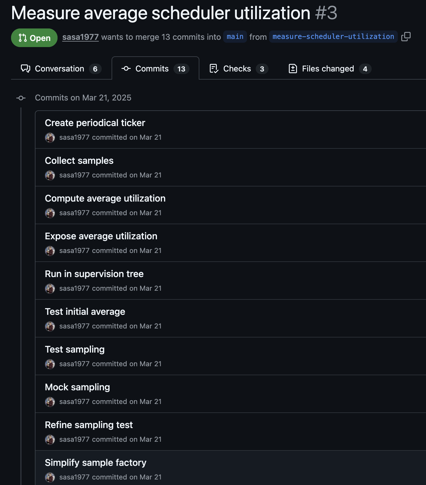 image of commit messages
