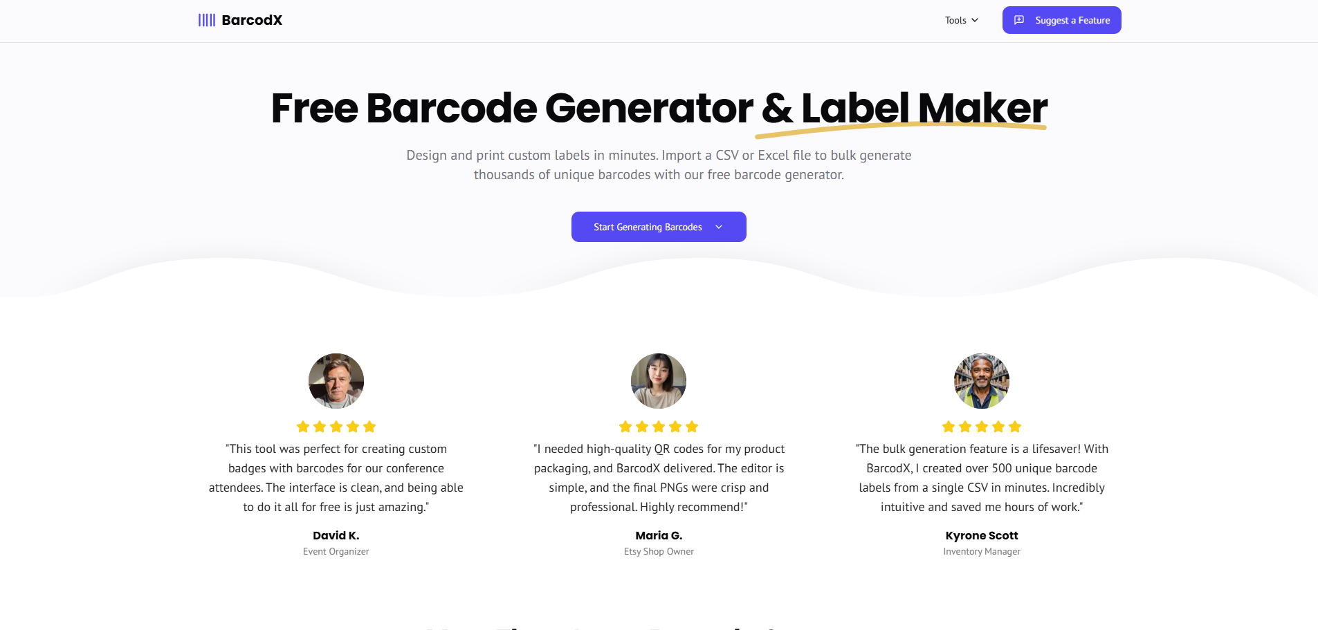 Barcode generator screenshot