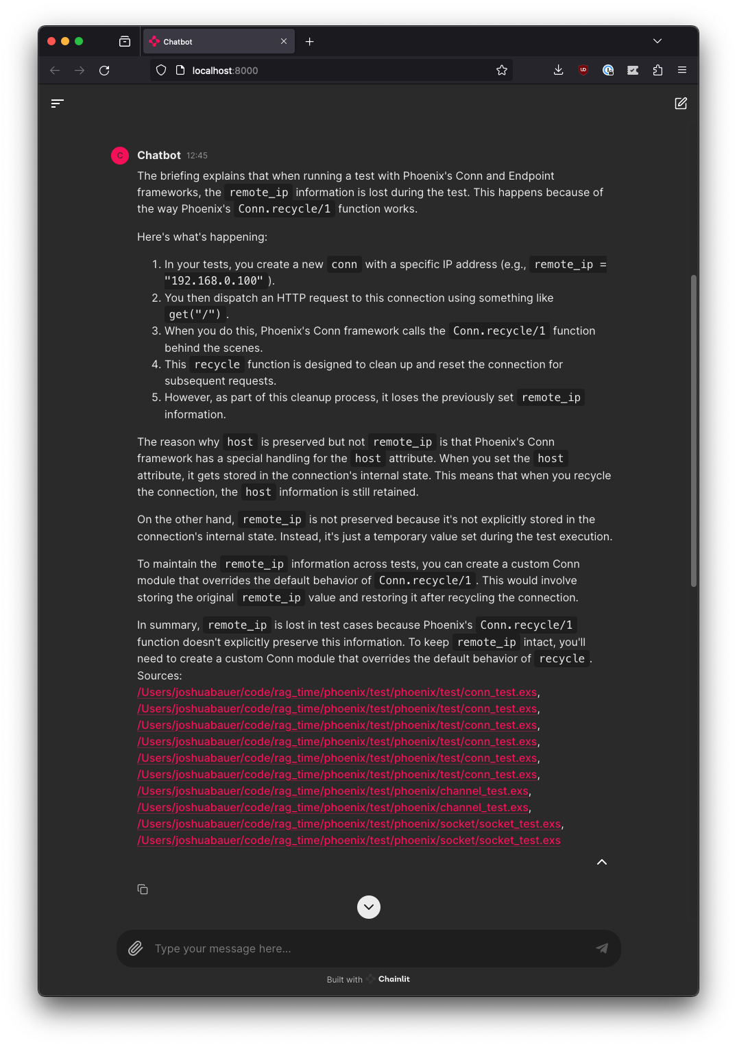 Screnshot of briefing answer