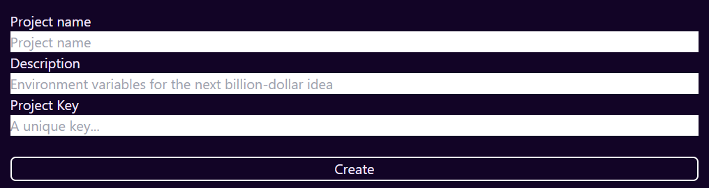 A very basic form with plain text labels for wide fields