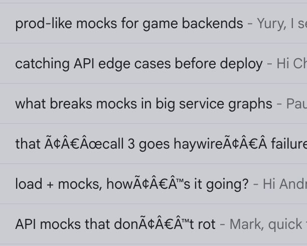 Garbled Email Subjects