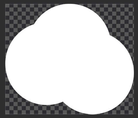 A stylized cloud made of three overlapping white circles