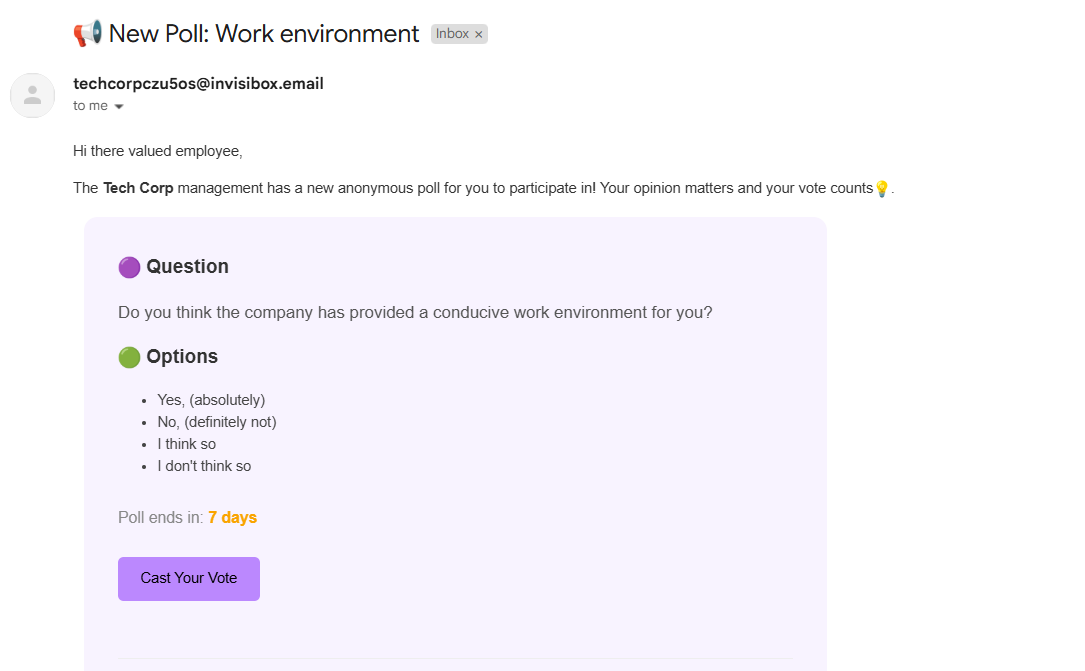 Poll email