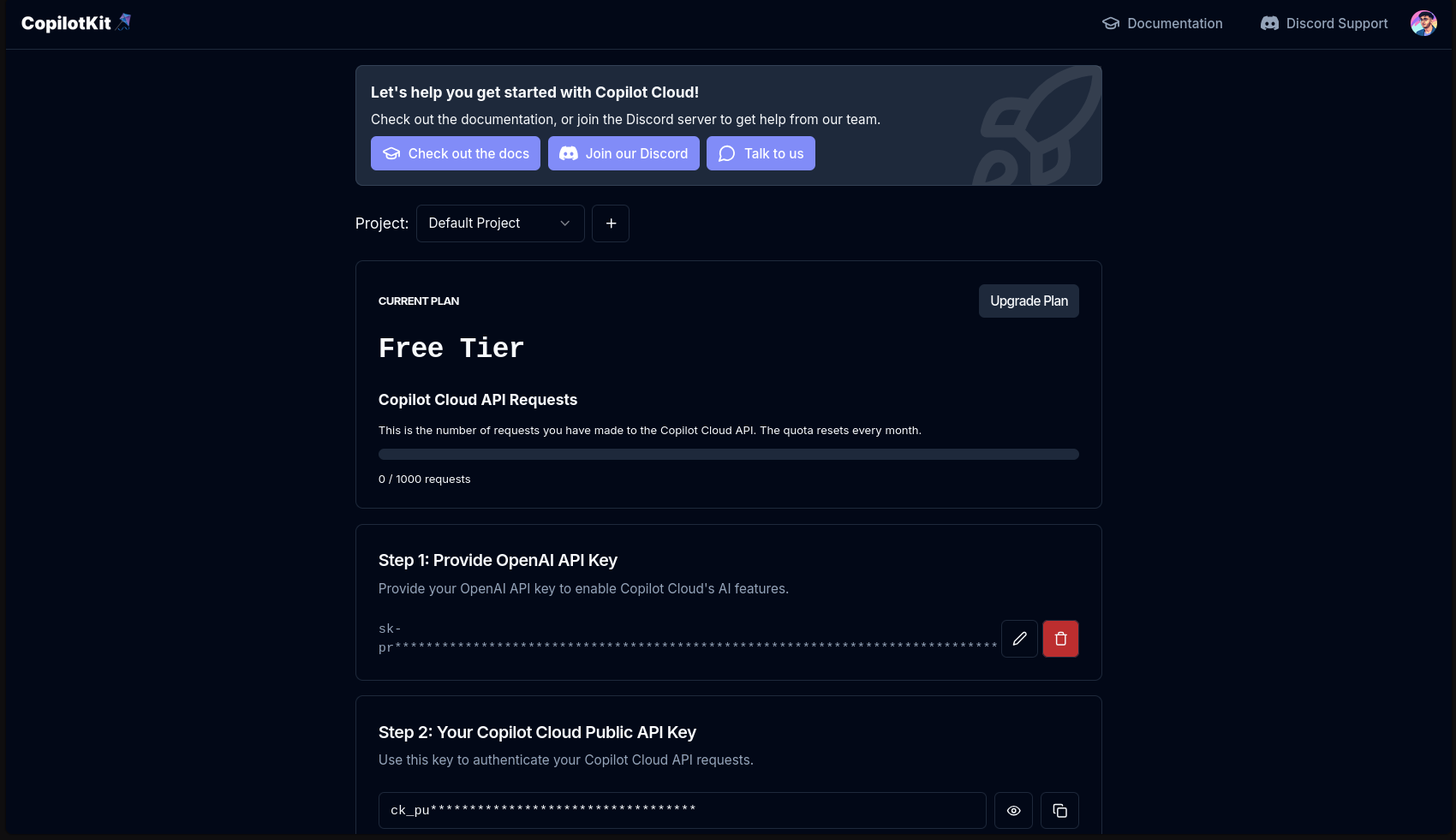 CopilotKit 雲端 UI