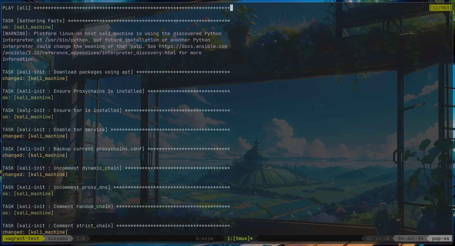 ansible playbook running