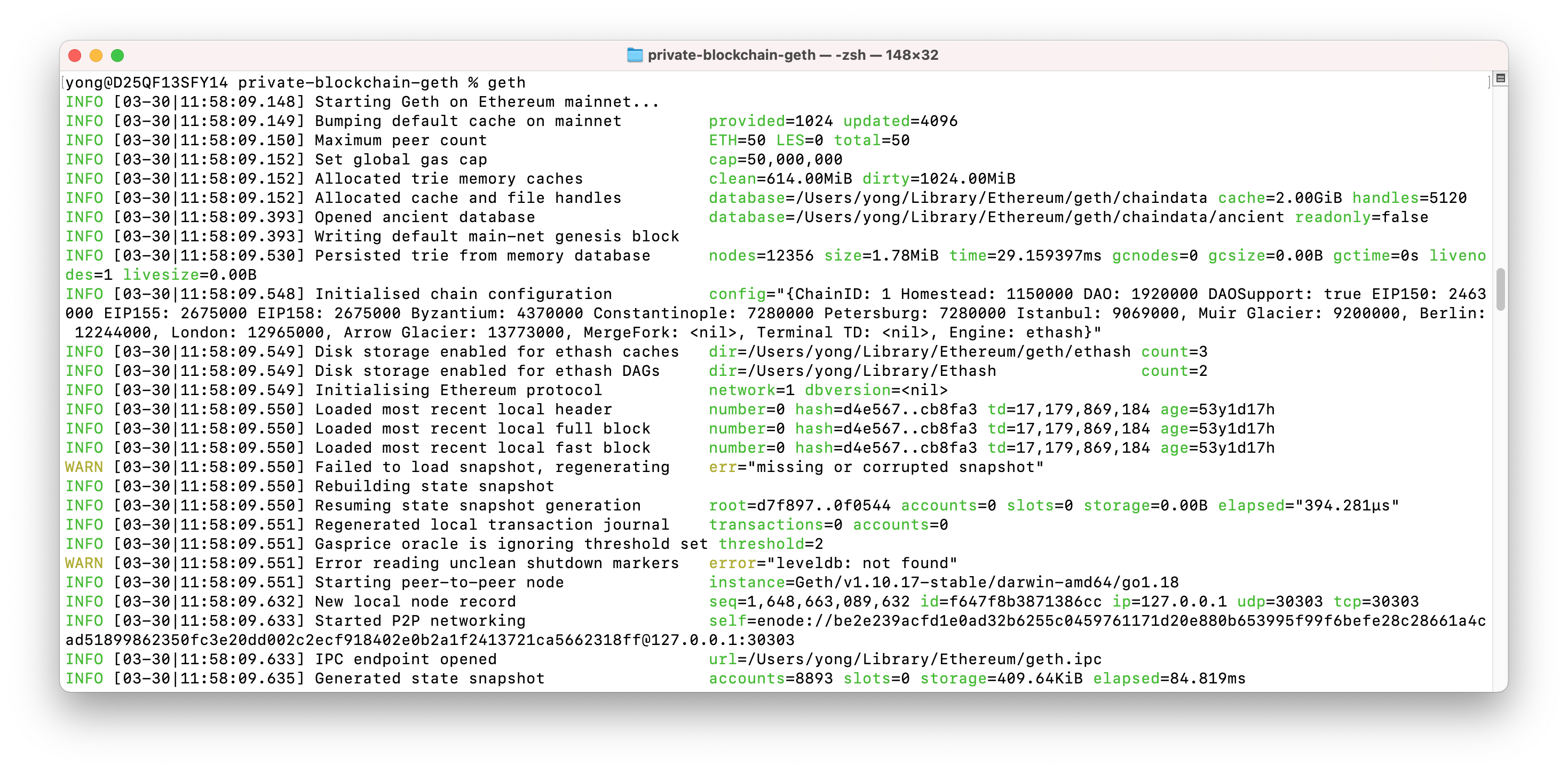 GitHub - hyc0812/private-blockchain-geth: Interact with a command-line tool  for running a private Ethereum blockchain network