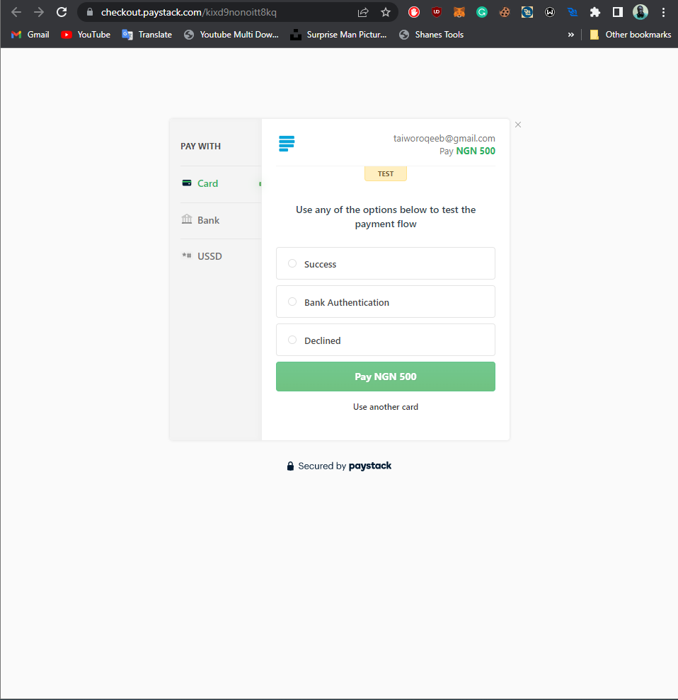 Transaction page