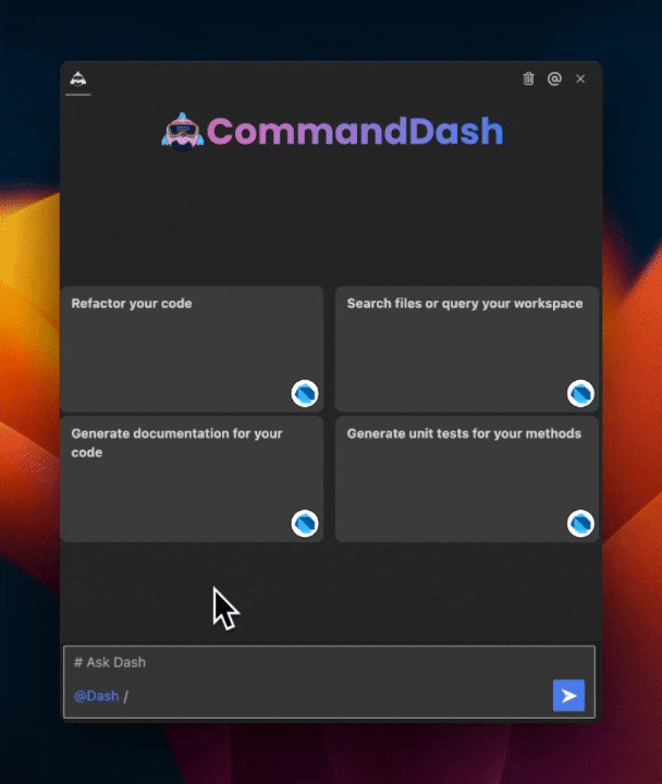 Using Langchain agent in commanddash