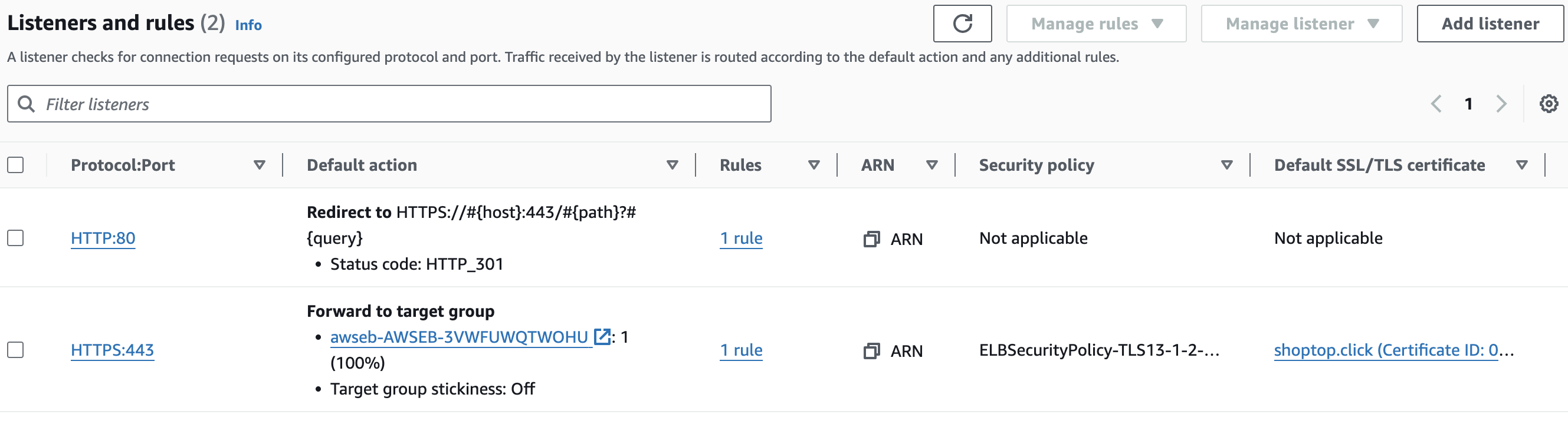Load Balancer Listeners