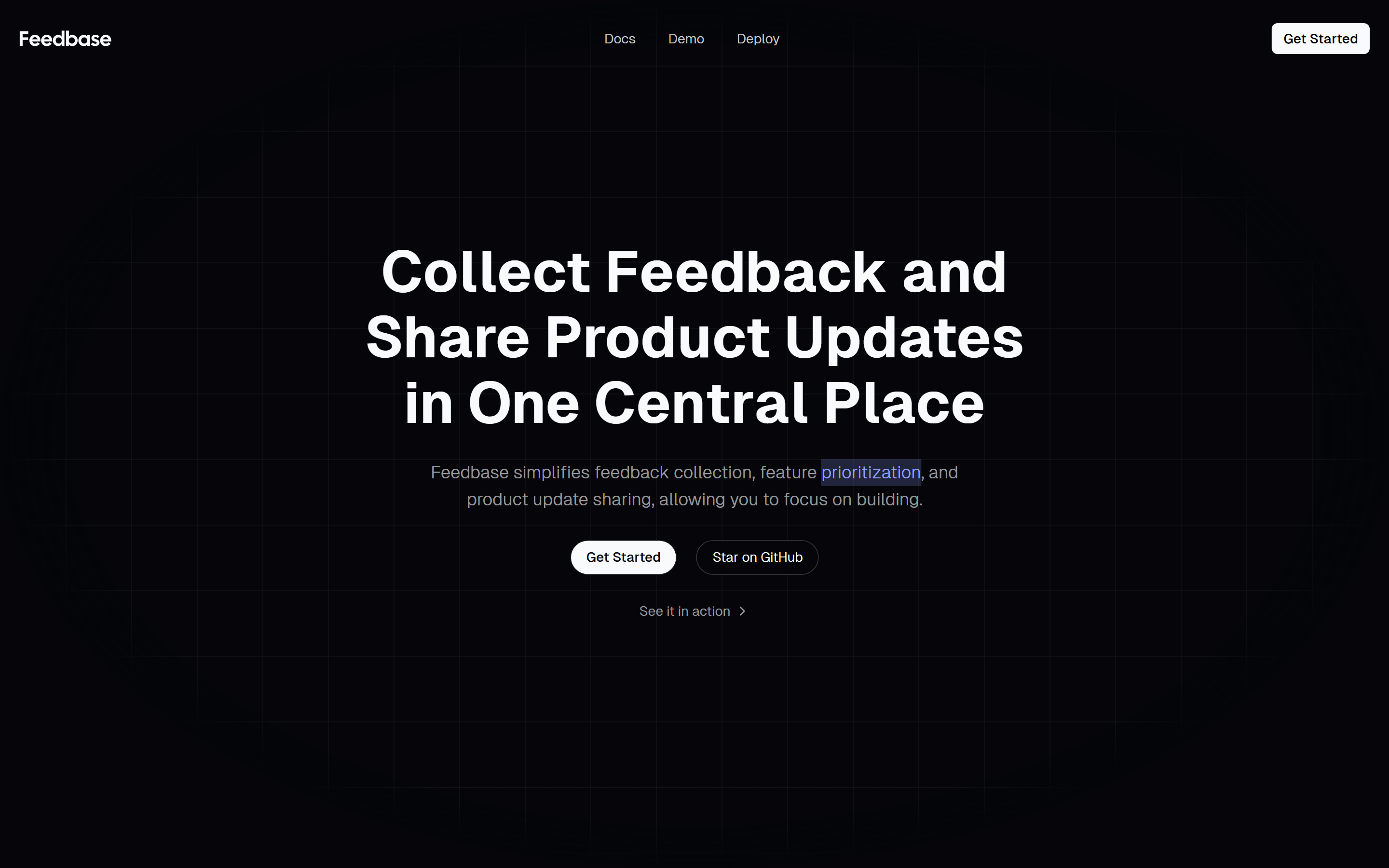 Screenshot of Feedbase