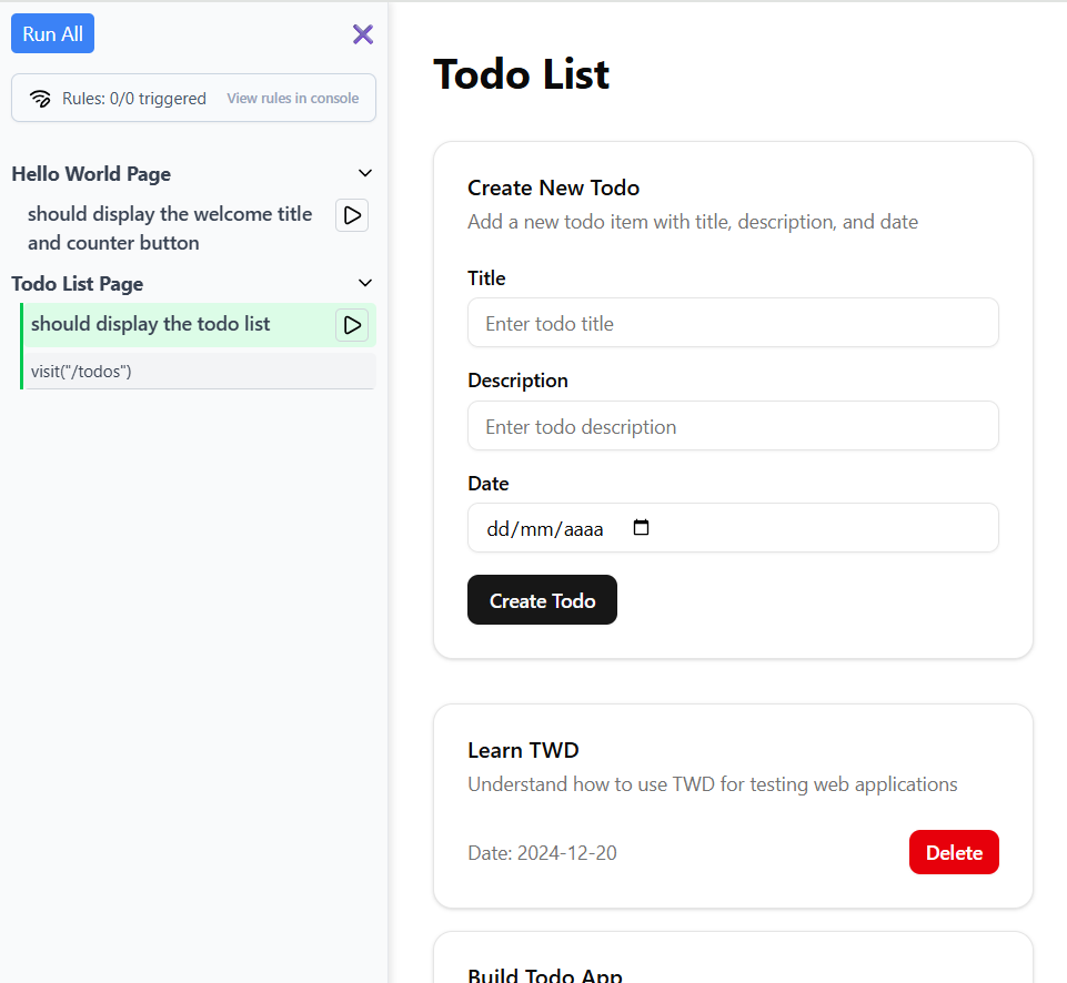 todo page without mock