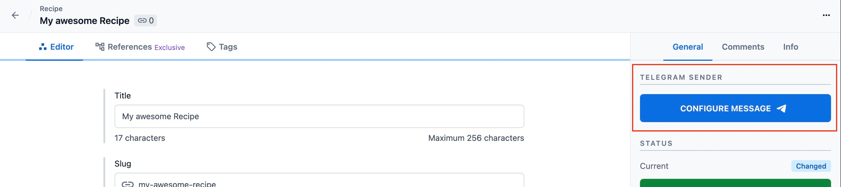 Sidebar - Content Type Entry