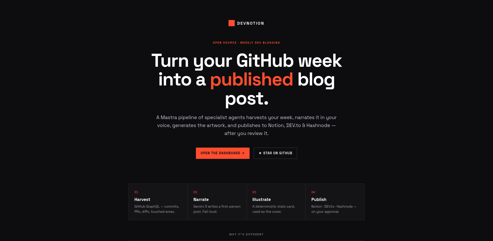 Public landing page