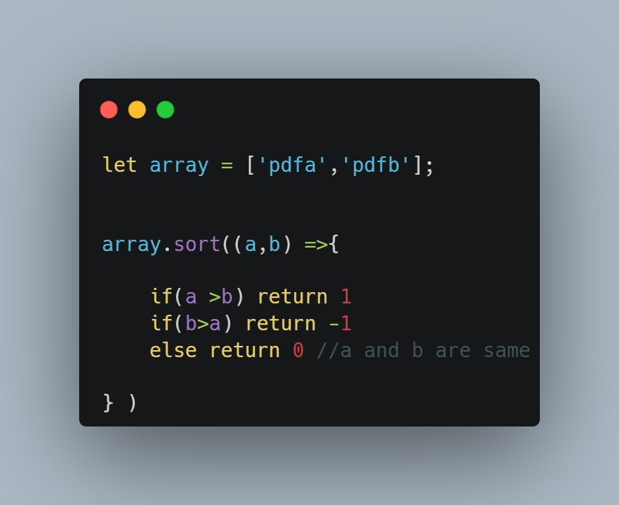 sorting array of strings with guarantee