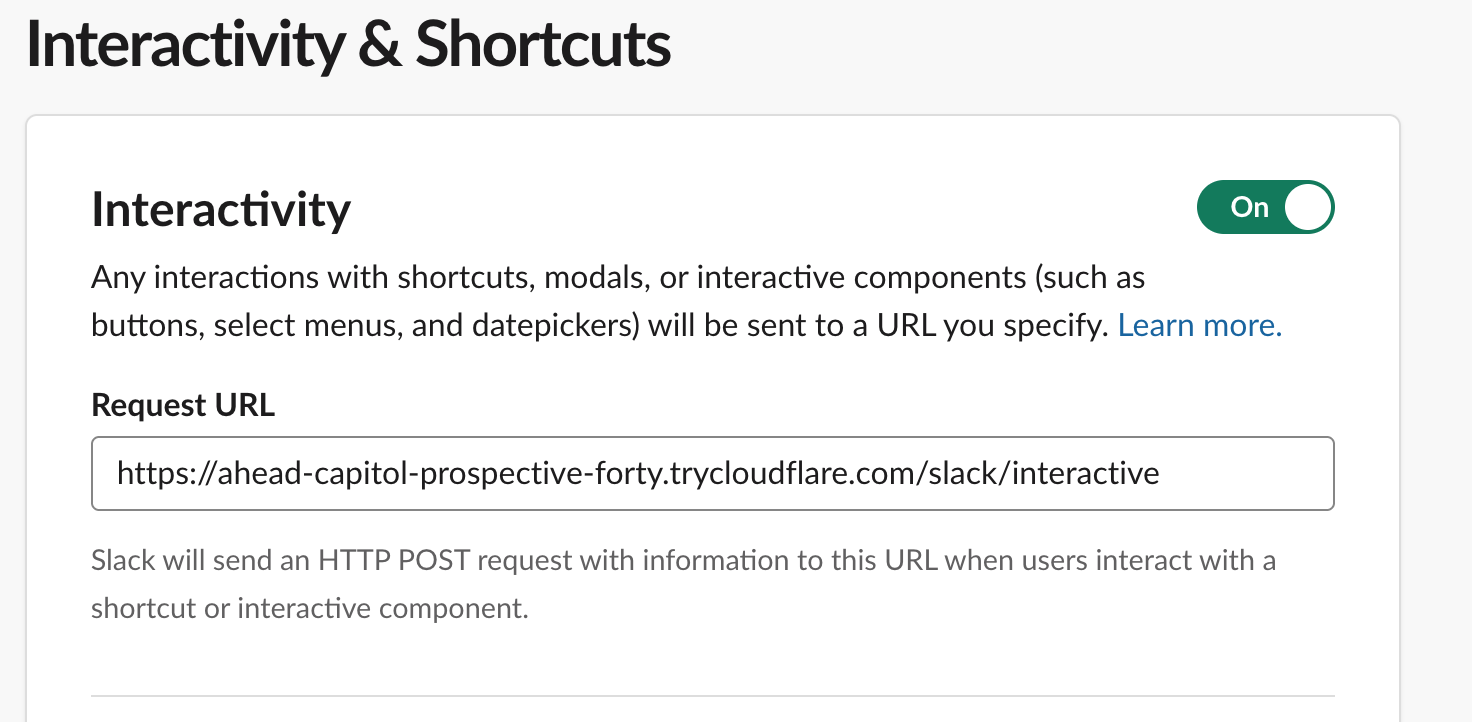 Slack Request URL