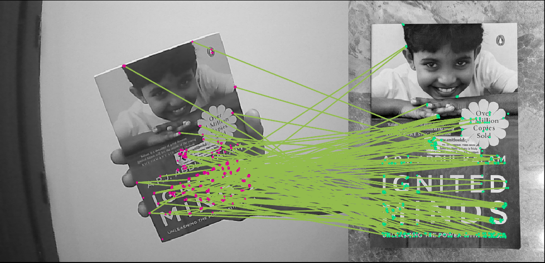 ORB Detector on live webcam feed and a static image