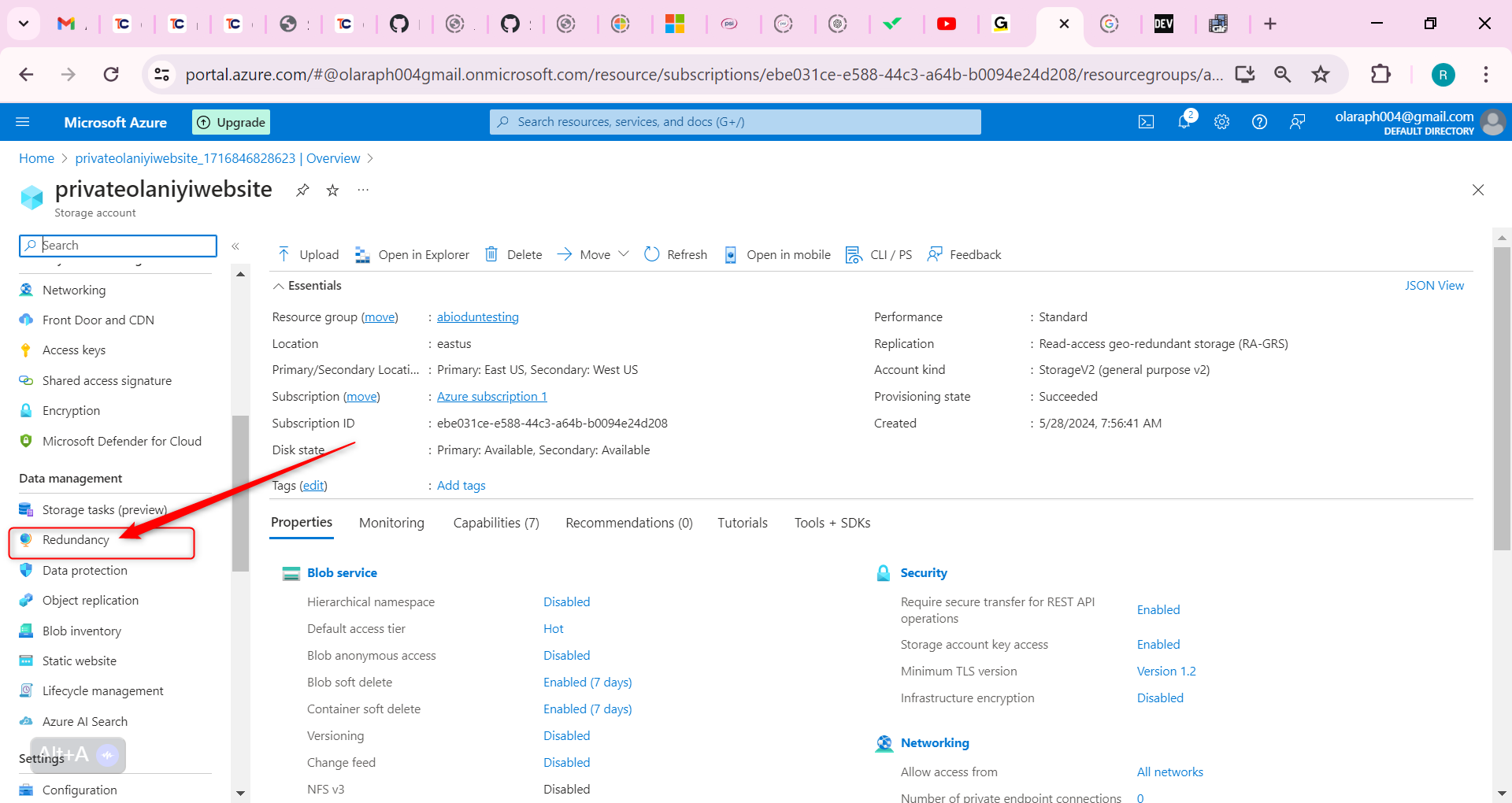 select the Redundancy blade