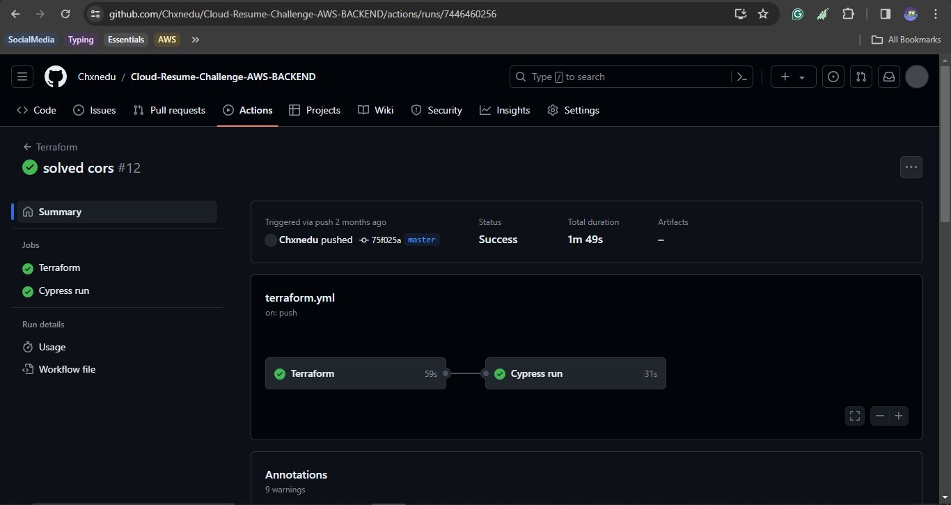 Successful Backend run