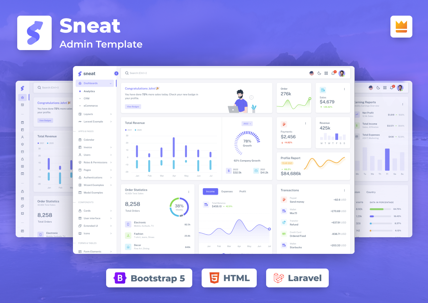 Laravel Bootstrap Admin Template