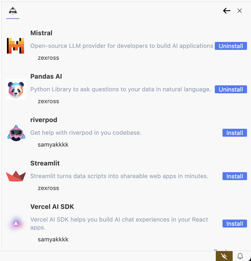 PandaAI dash agent in CommandDash marketplace