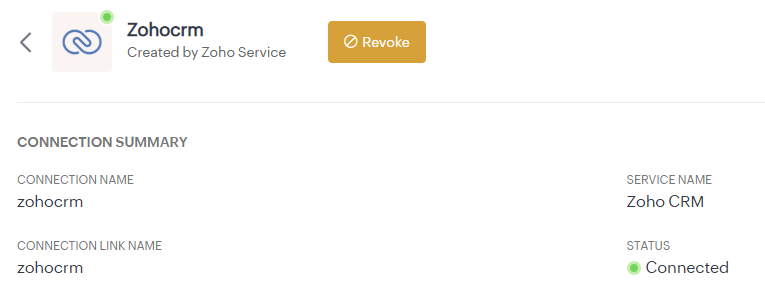 Zoho CRM Connections