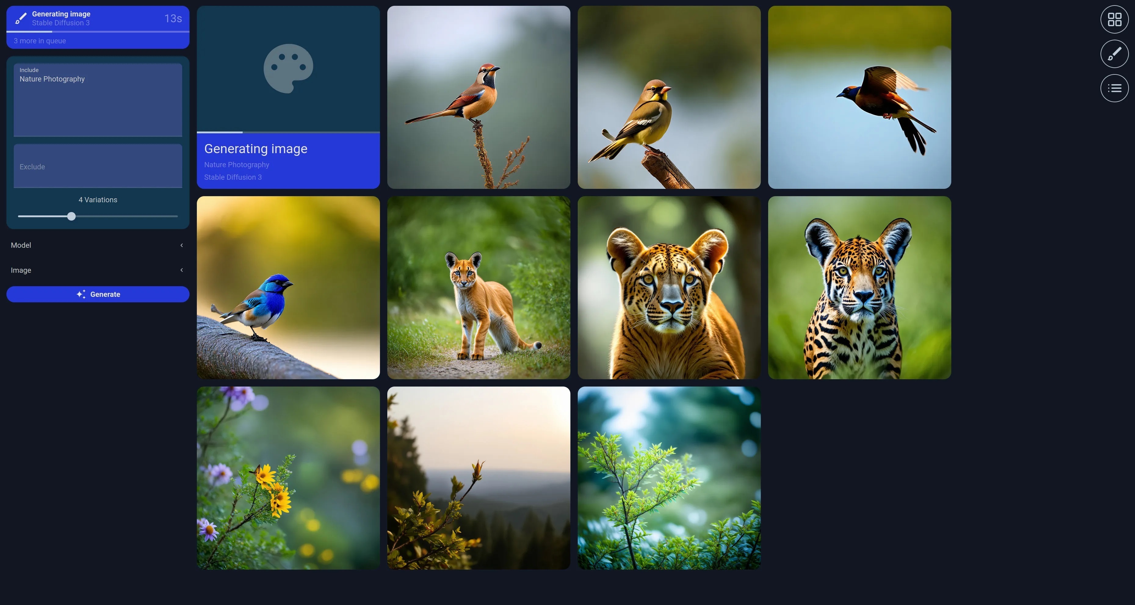 Web interface build with Rio