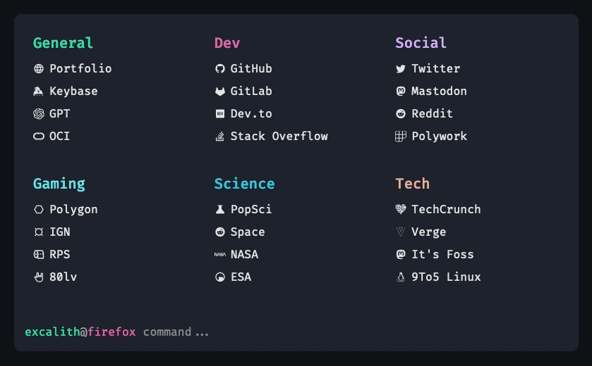 Start Page animated gif showing some features