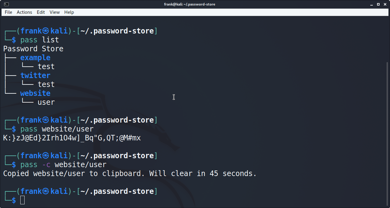 pass unix password manager