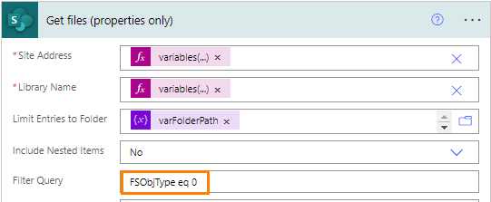 Get files (properties only)