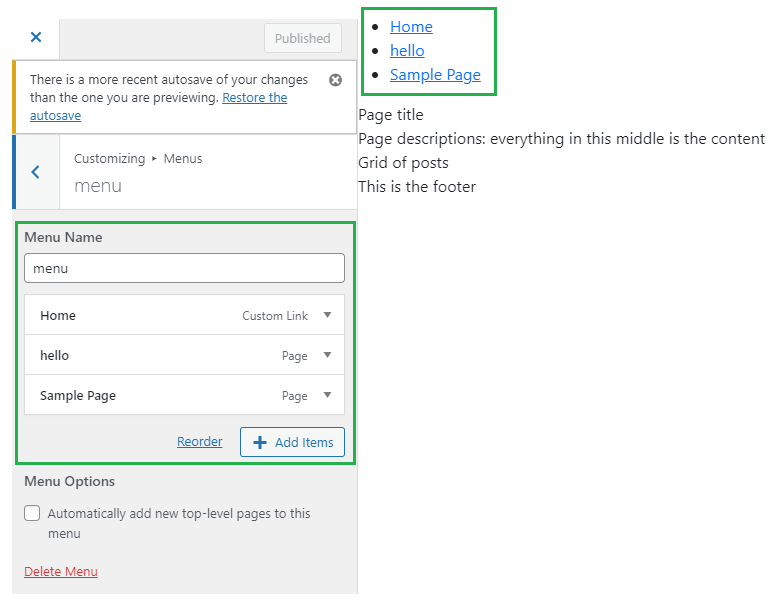 Now, menu items are dynamic and can be added or remove as you wish