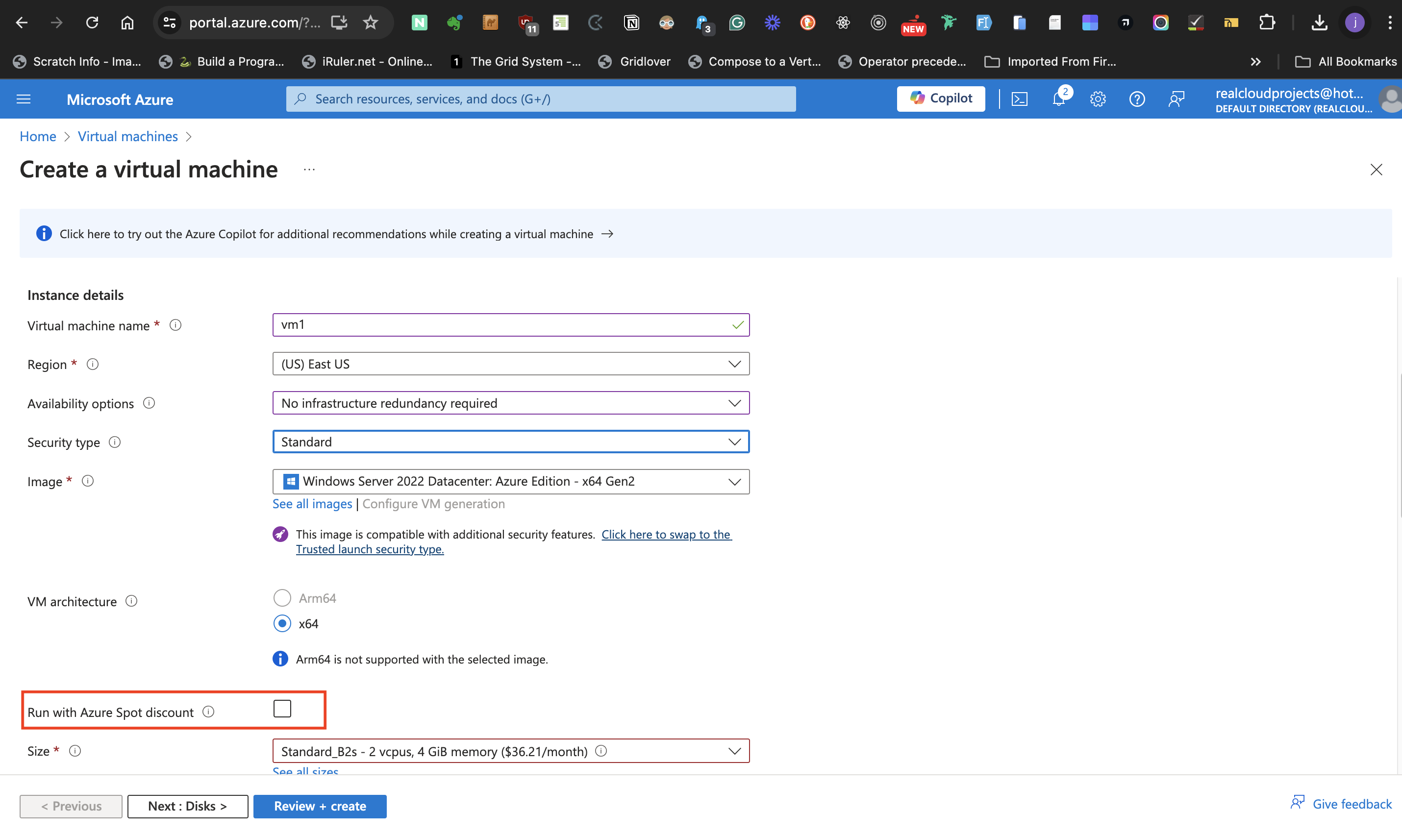 Run with Azure spot discount