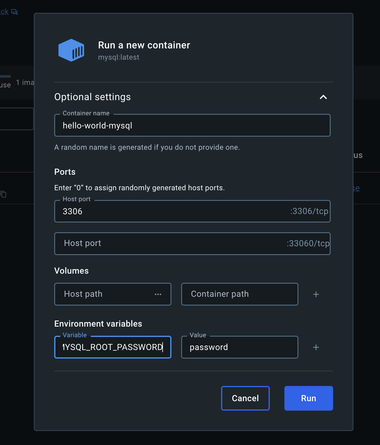 The Optional settings