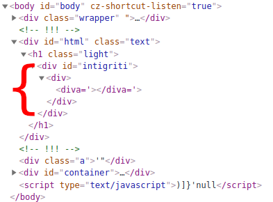 HTML content with our injected tags