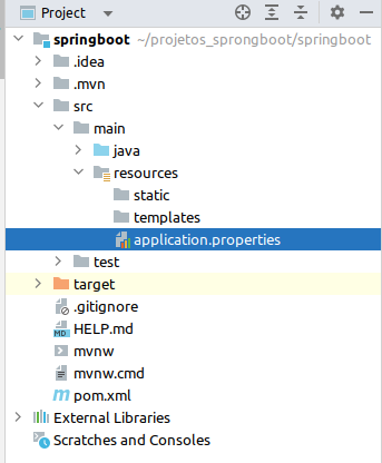 localização do arquivo aplication.properties