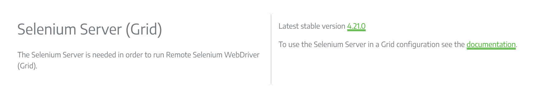 Selenium Server grid official page