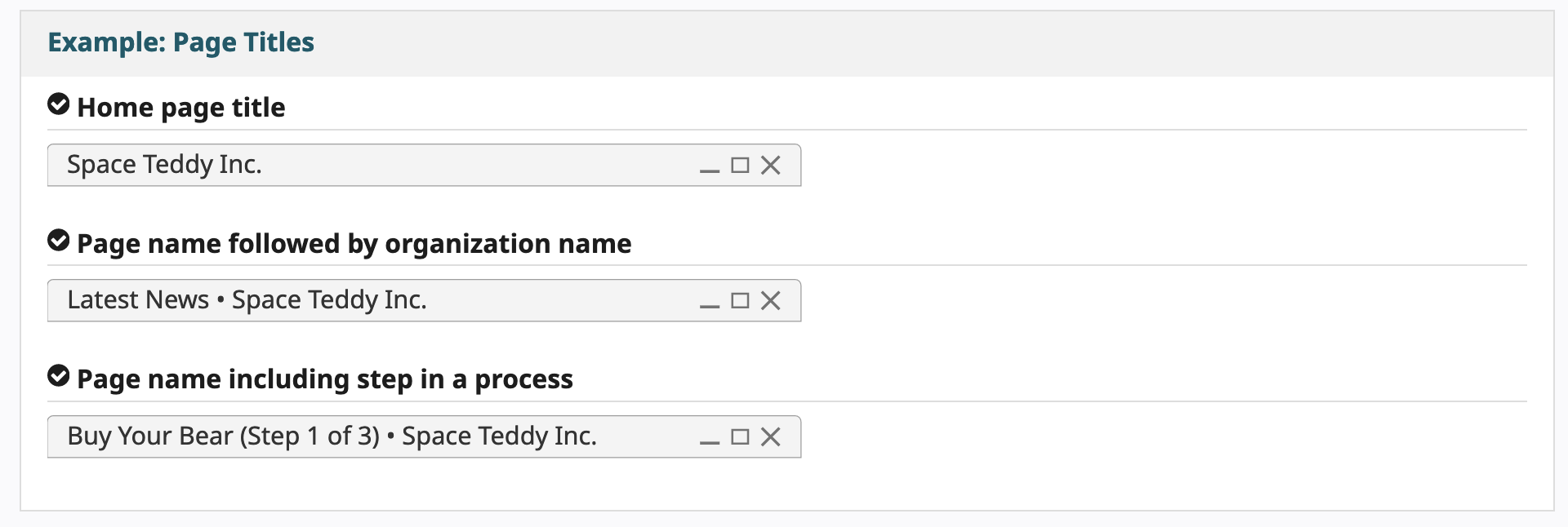 Example: Page Titles
