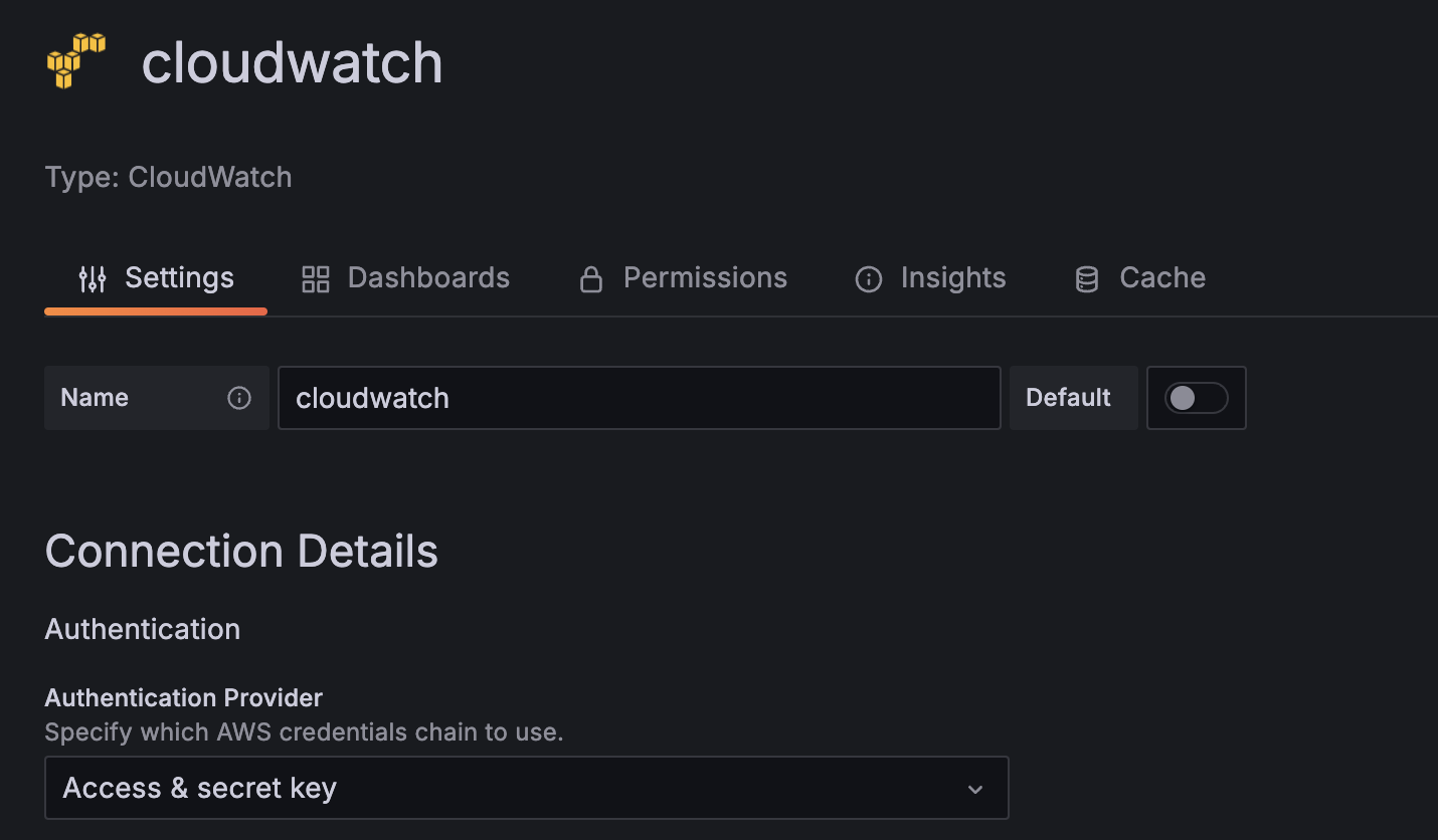 CloudWatch datasource in Grafana