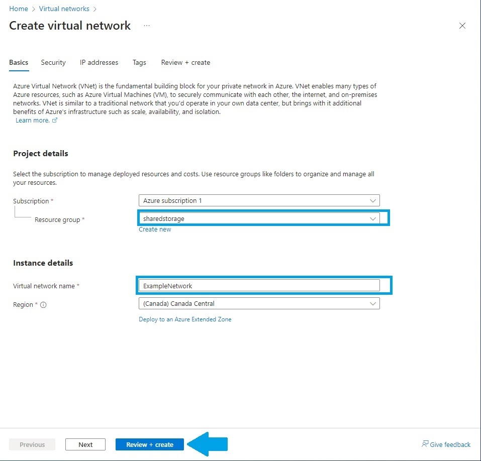 Configuring a Virtual Network