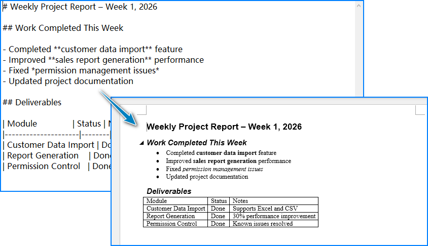 Convert Markdown to Word Document with Python