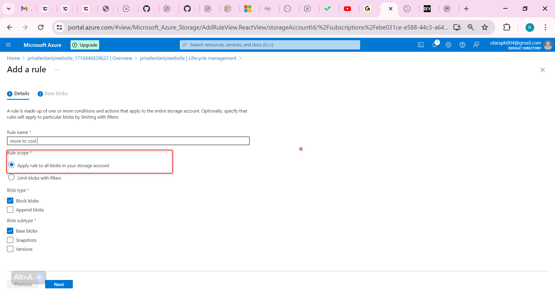 Set the Rule scope to Apply