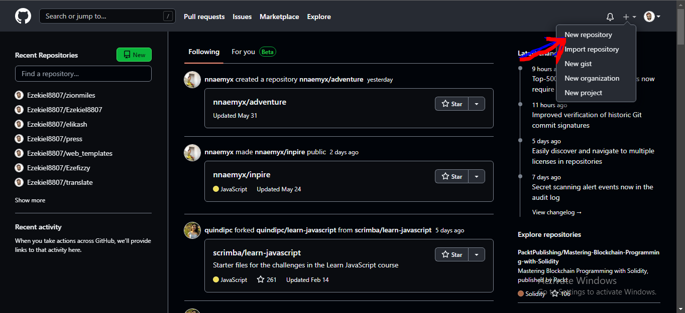 github homepage