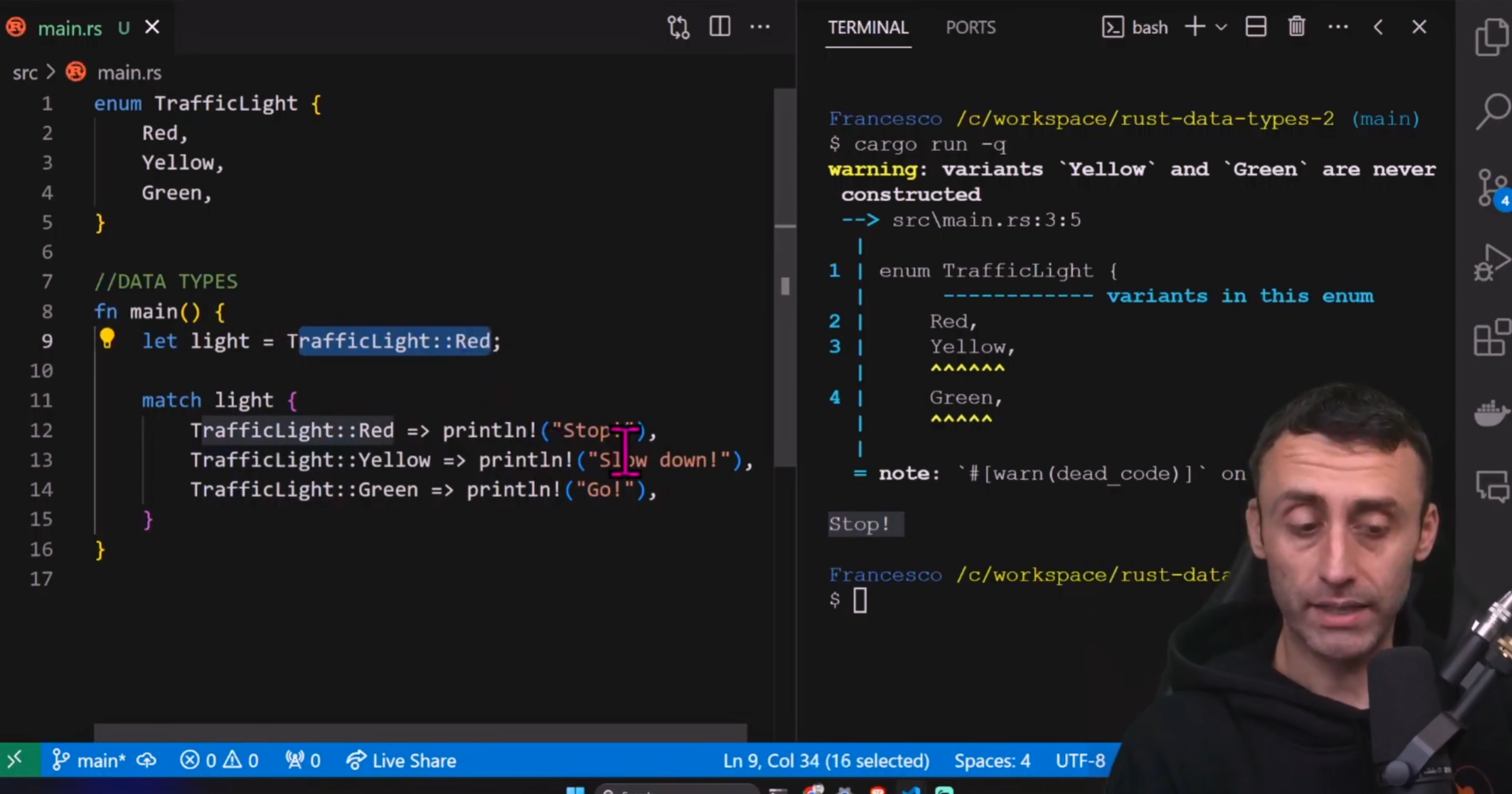 Data Types in Rust - Rust programming tutorial