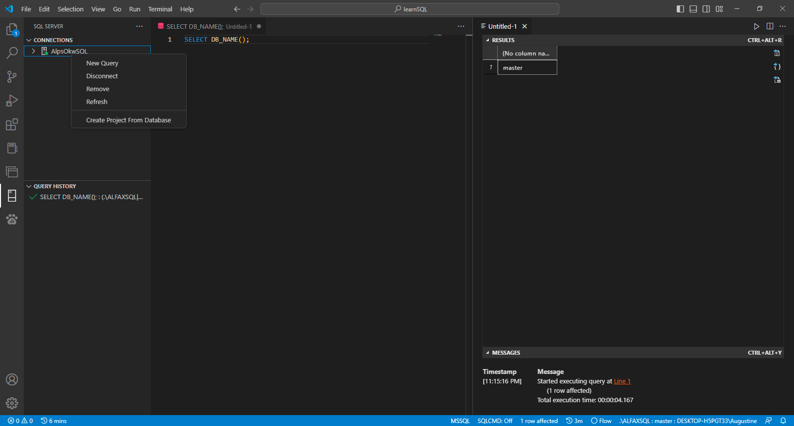 VS代码中的MS SQL入门 Getting Started with MS SQL in VS Code - Quick博客