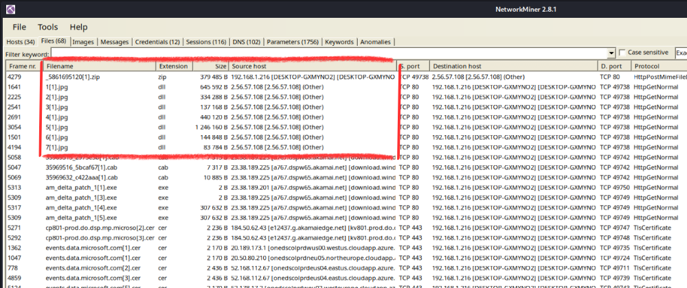 DLL files transferred to malicious IP 2.56.57.108.