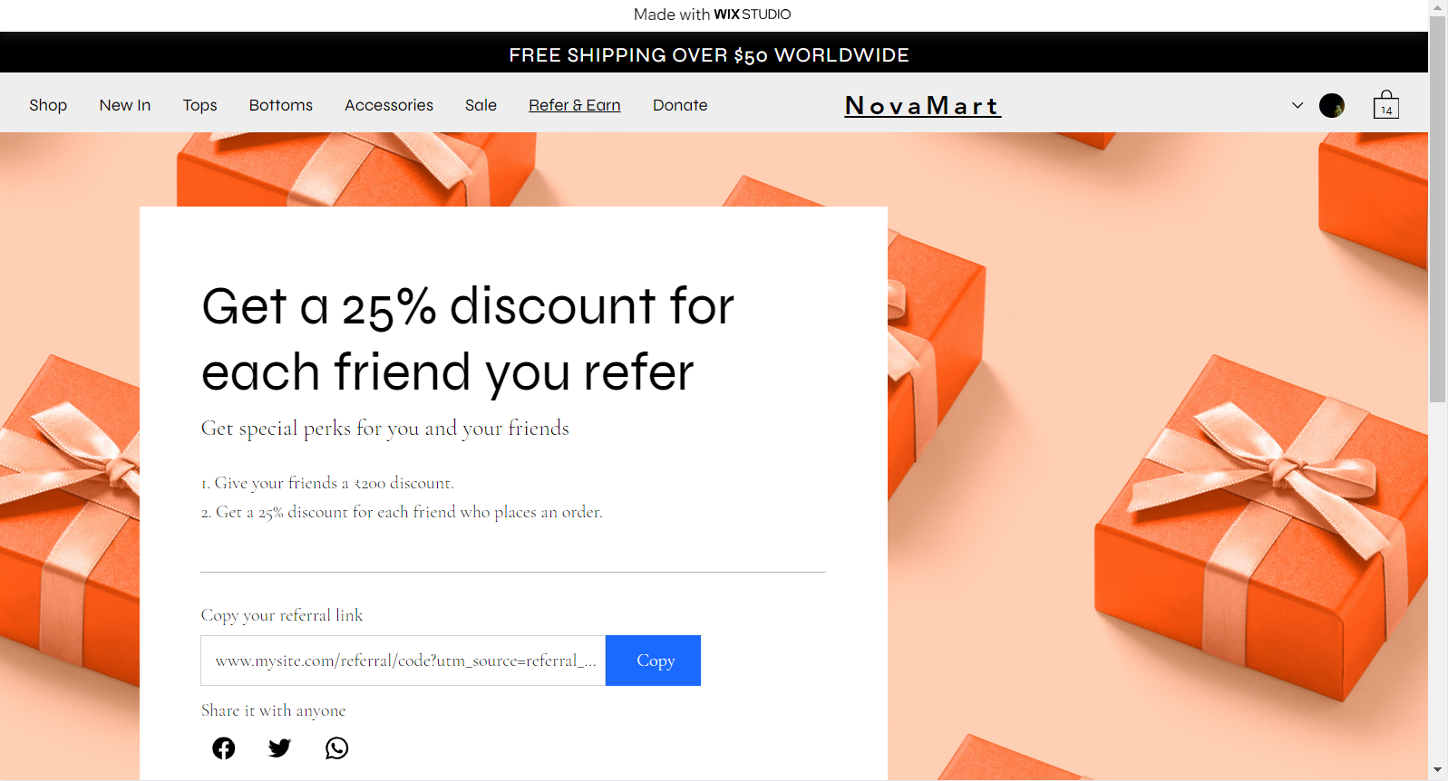 Refer & Earn Page