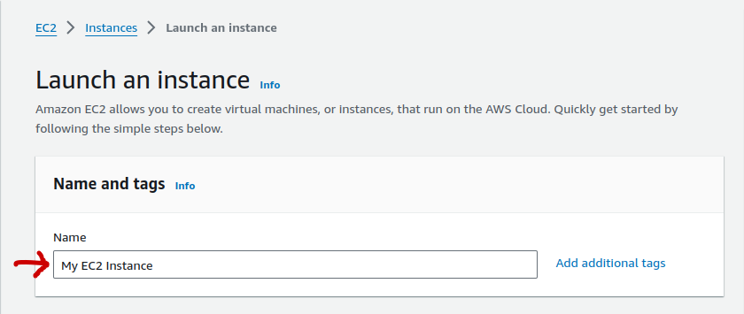 Enter the name of the EC2 Instance