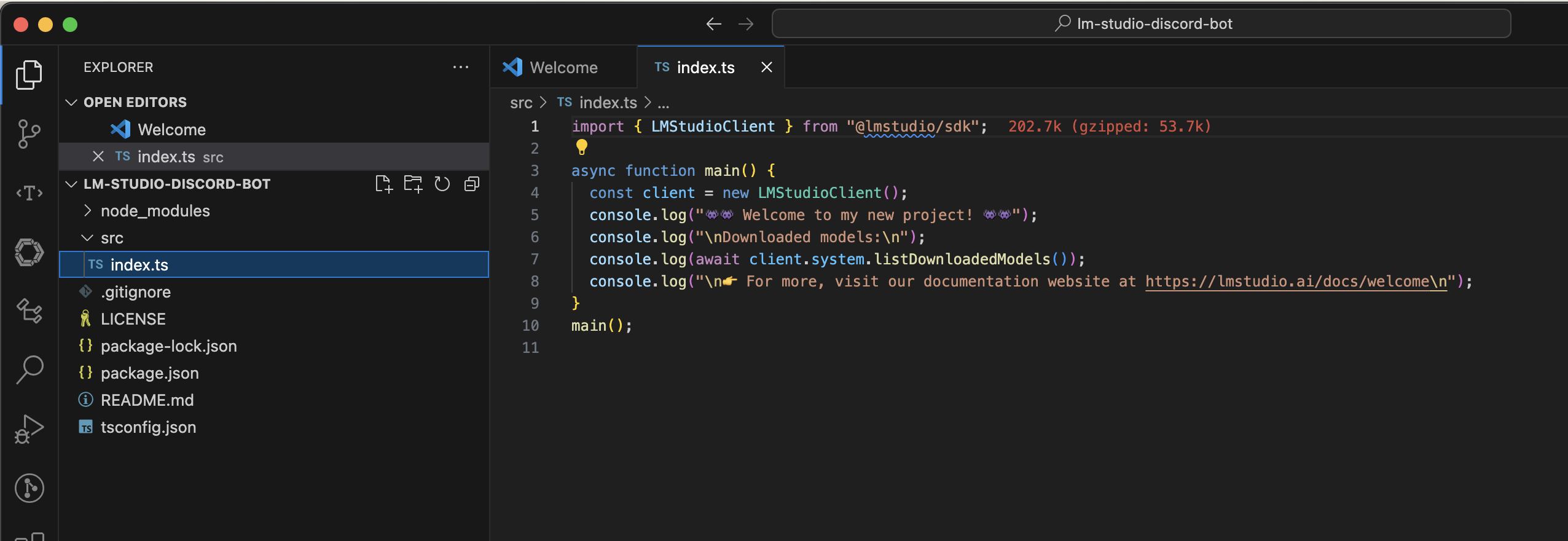 initial editor example