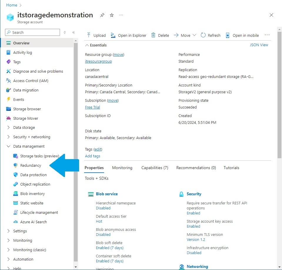 Accessing Redundancy Settings