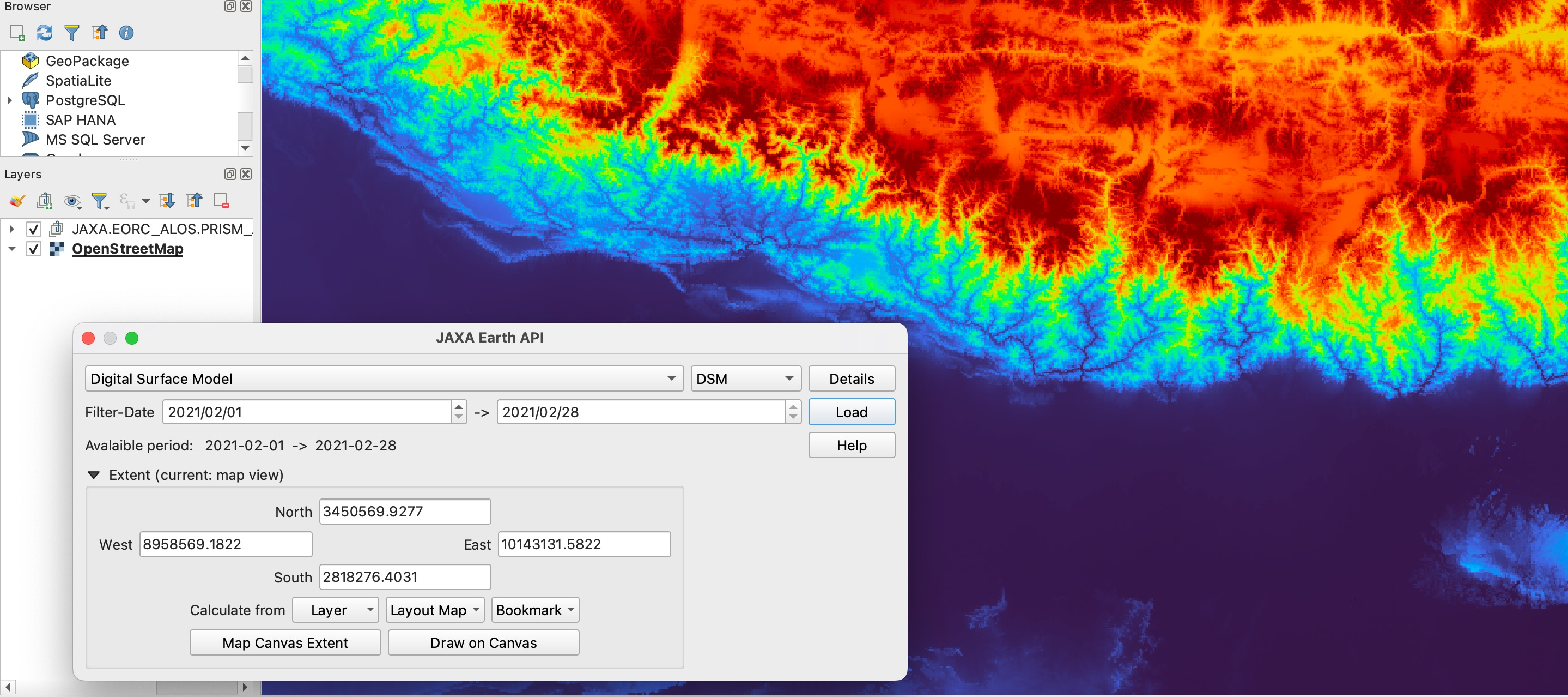 JAXA Earth API plugin overview